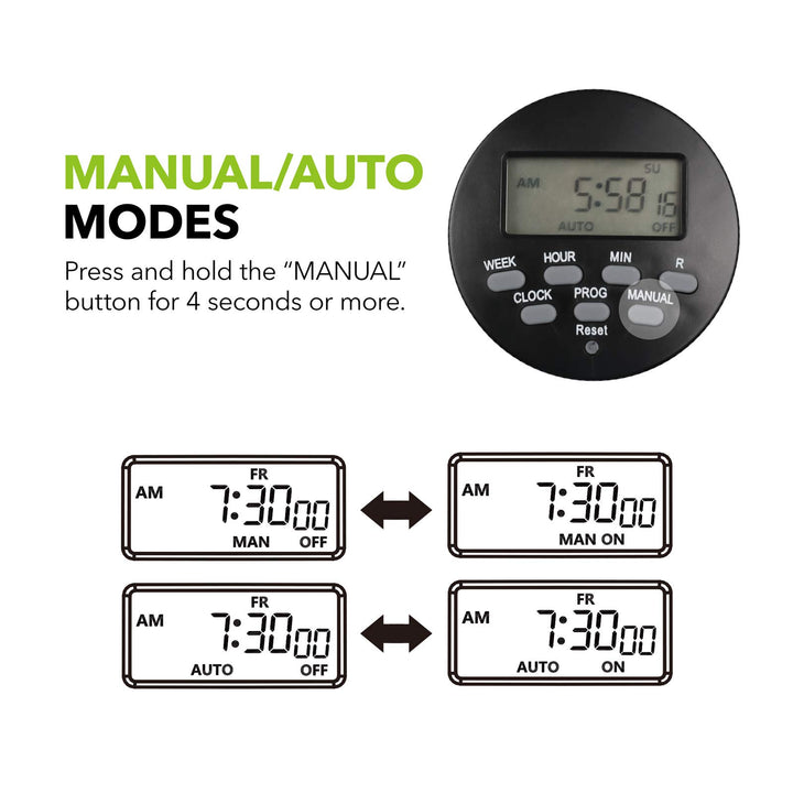 7 Day Outdoor Heavy Duty Digital Programmable Timer Dual Outlet BN-LINK - BN-LINK
