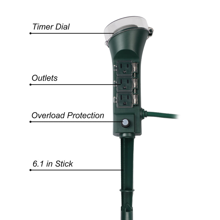 Outdoor Multi Socket Mechanical Timer and Yard Stake BN-LINK - BN-LINK