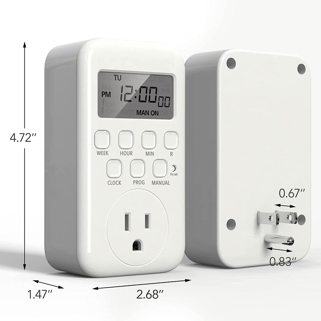 Timer Outlet 125V/15A LCD Digital Indoor Outlet Timer, 7 Day