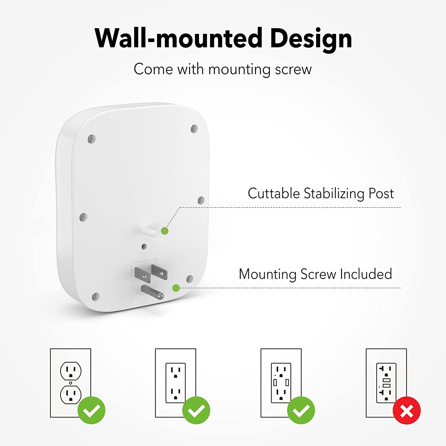 Outlet Extender Multi Plug with 3 USB Wall Charger 6 Outlet Surge Protector BN-LINK - BN-LINK