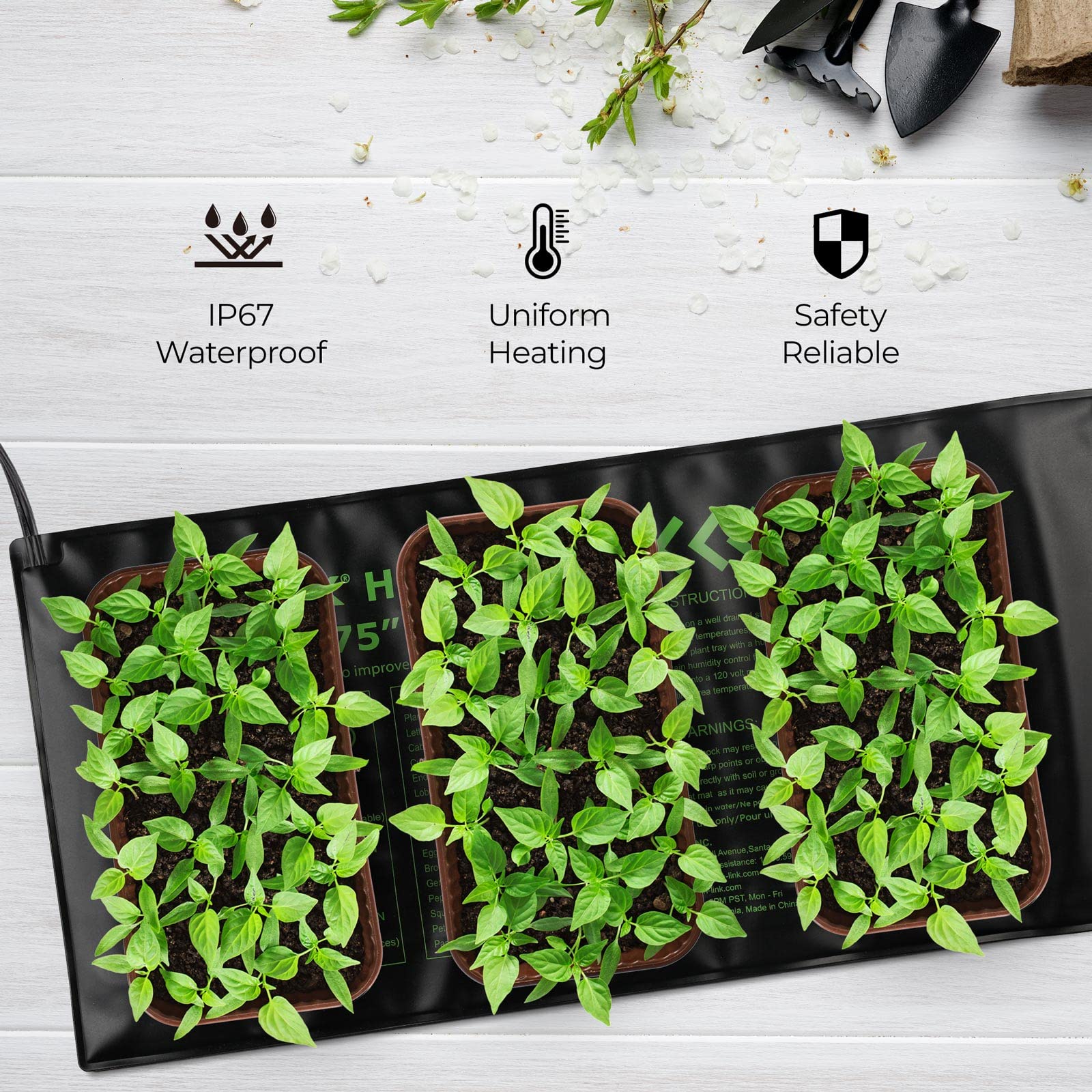 heating mat for potted plants Durable Seedling Heat Mat Warm Hydroponic Heating Pad Waterproof 10*20BN-LINK 2 Piece