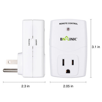 BN-LINK Mini Wireless Remote Control Outlet Switch Power Plug In, Wireless  Remote Light Switch (2 Remote+5 Outlet)/Heavy Duty Outdoor Indoor Wireless