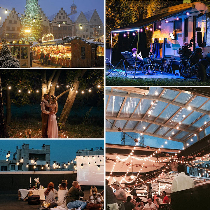 96ft Smart Wifi String Lights RGBW Color Voice Control 30 Shatterproof Bulbs BN-LINK - BN-LINK