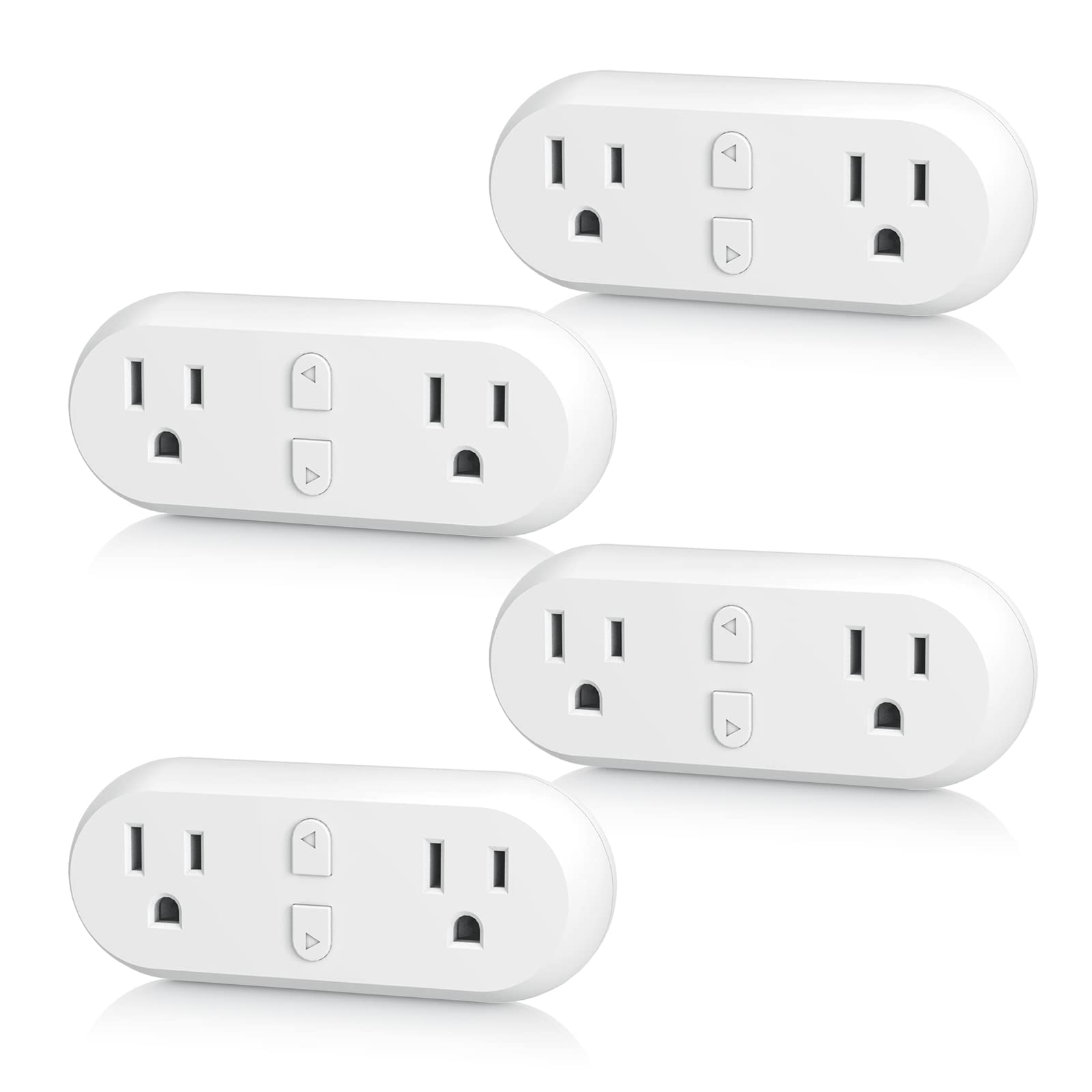 Smart Plug 15A WiFi&Bluetooth Outlet Extender Dual Socket Plugs Compatible Function 4-Pack ETL BN-LINK - BN-LINK